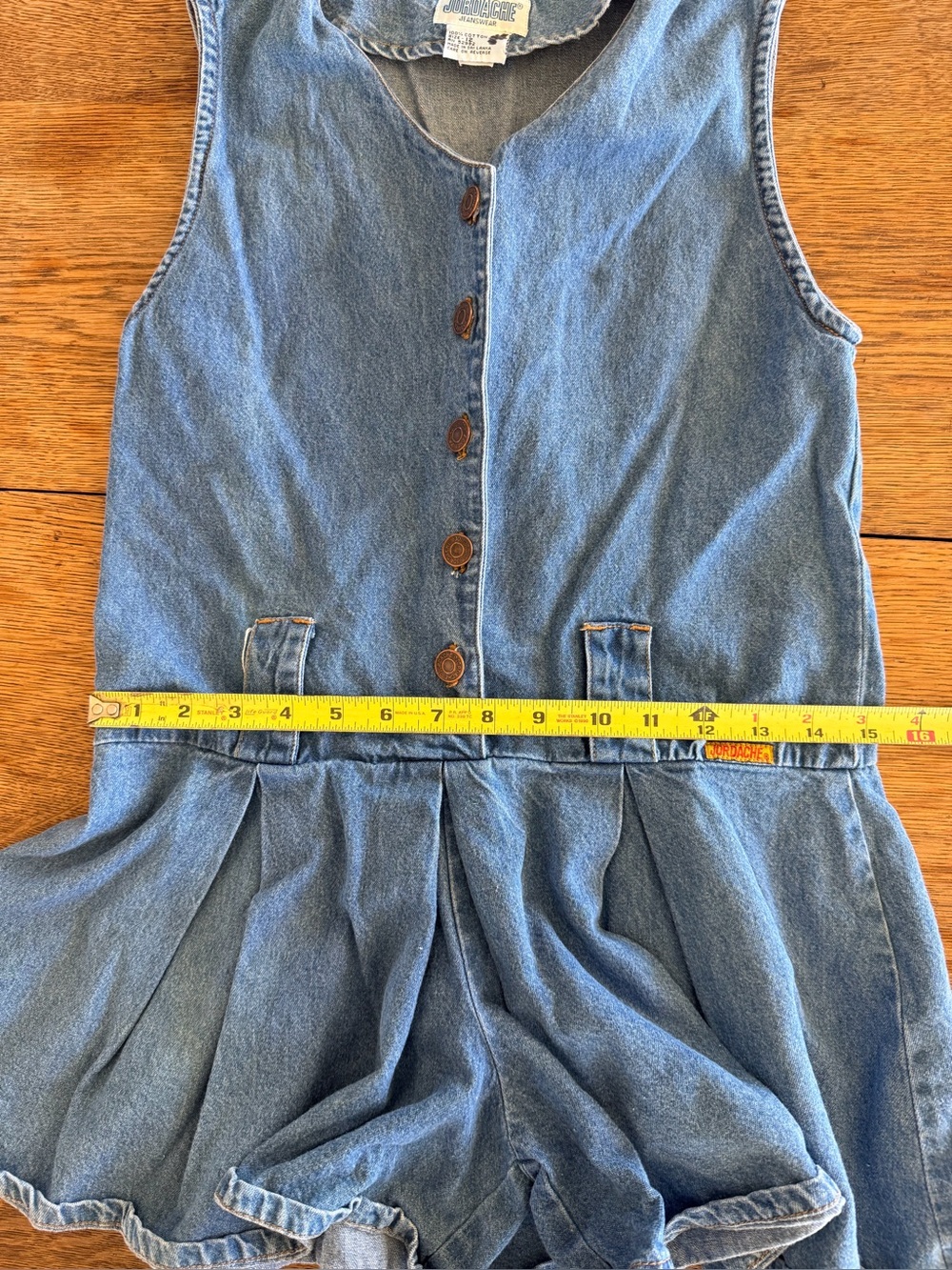 Vintage Jordache Blue Denim Sleeveless Romper - Picture 4 of 9